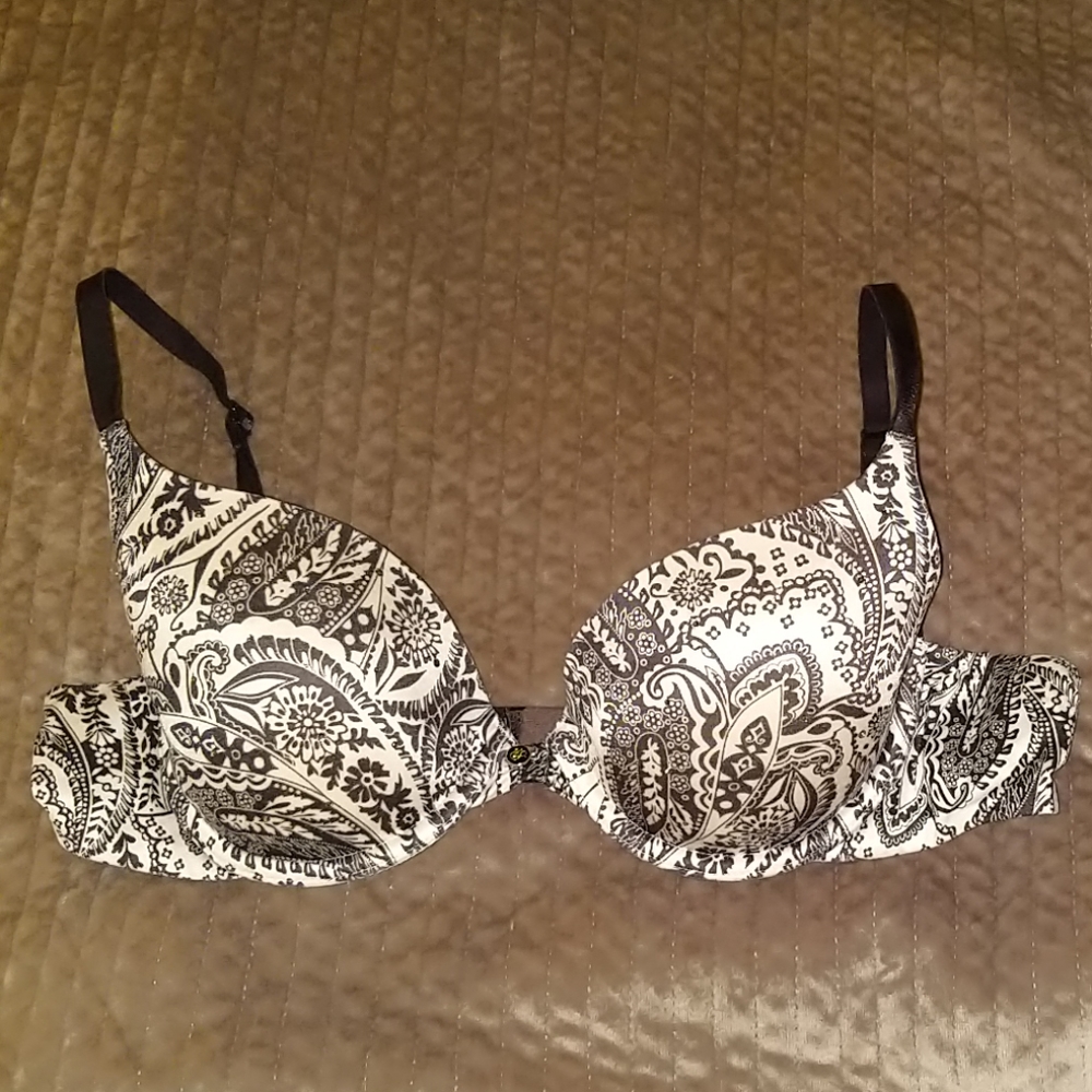 Victoria's Secret Lined Demi Black & White sz 36A